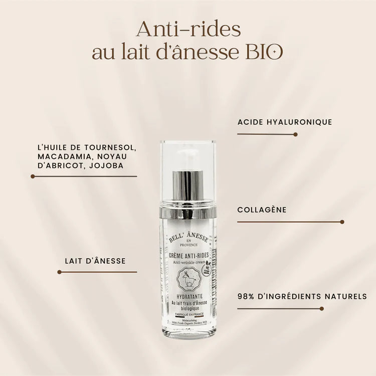 Crème Visage Anti Rides au Lait d’Ânesse Bio 30ml
