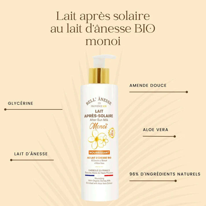 Lait Après Solaire au Lait d'Ânesse et Monoï-Bio-250ml