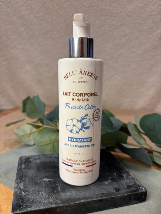Lait Corporel au Lait d'Ânesse et Fleur de Coton Bio 250ml