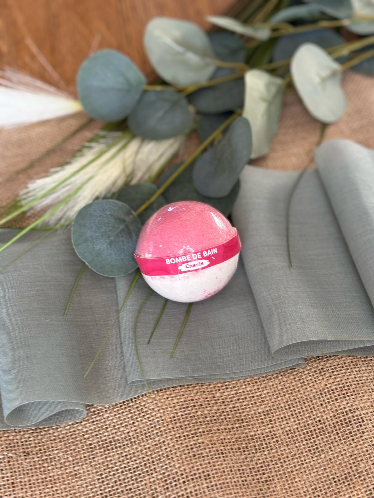 Boule de bain effervescente 125g parfum Cassis