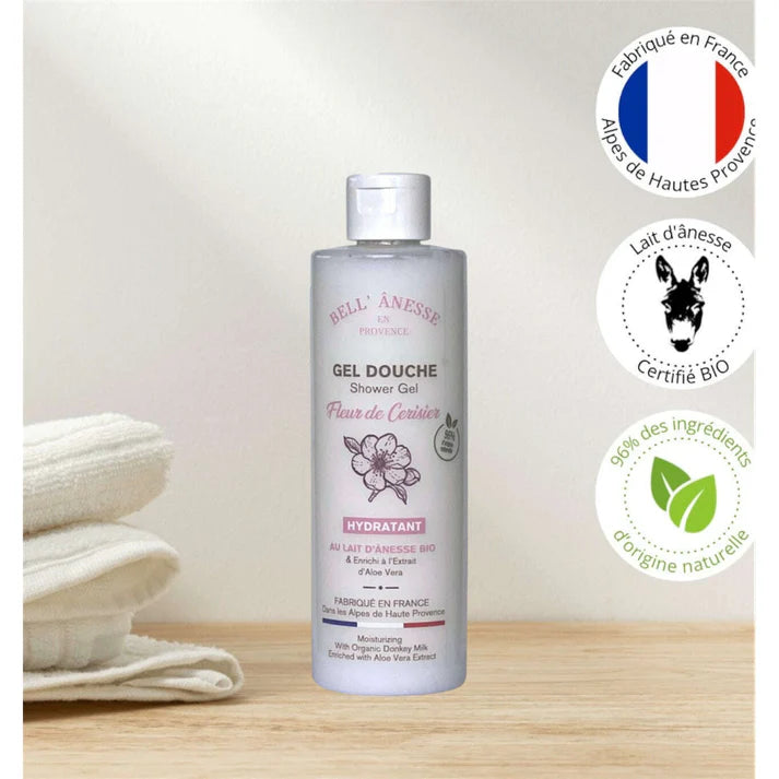Gel Douche au Lait d'Ânesse Bio Fleur de Cerisier 250ml